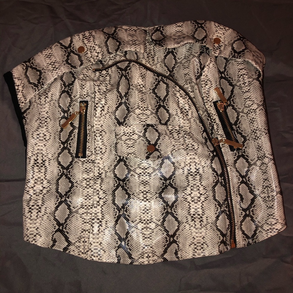 Snakeskin Bustier Crop Top